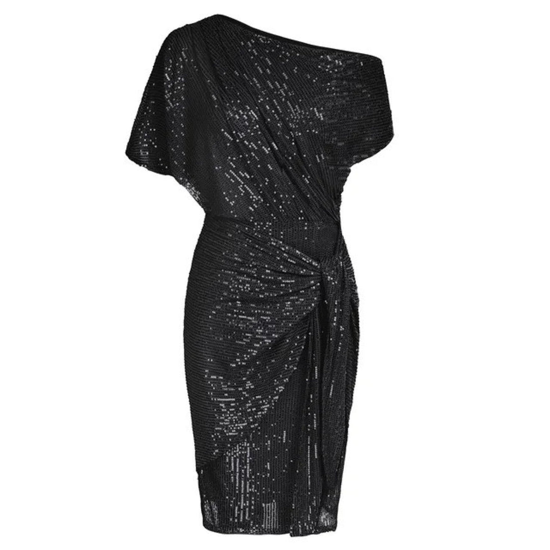 Women's New Year's Eve Dress in Black, front view