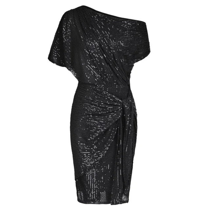 Women's New Year's Eve Dress in Black, front view
