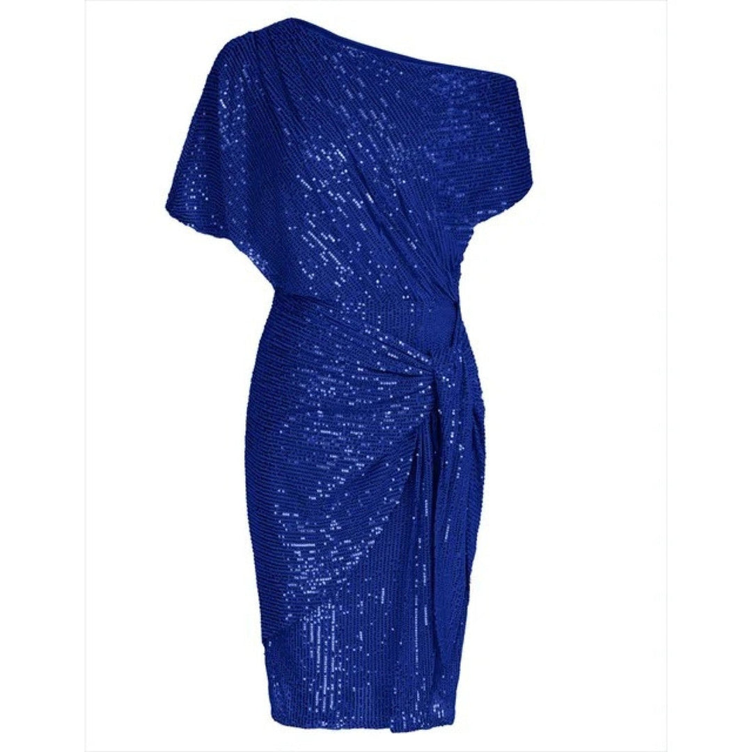 Women's New Year's Eve Dress in Blue, front view