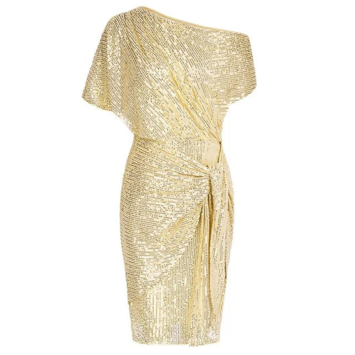 Women's New Year's Eve Dress in Cream, front view