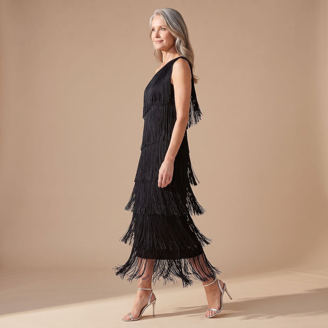 Women's Fringe Maxi Dress, side view