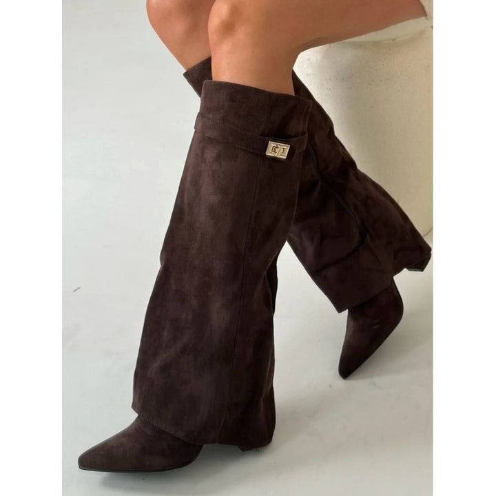 Women's Fold Over Knee High Boots, detail view 4