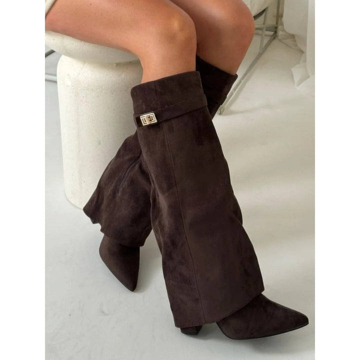 Women's Fold Over Knee High Boots, detail view 5