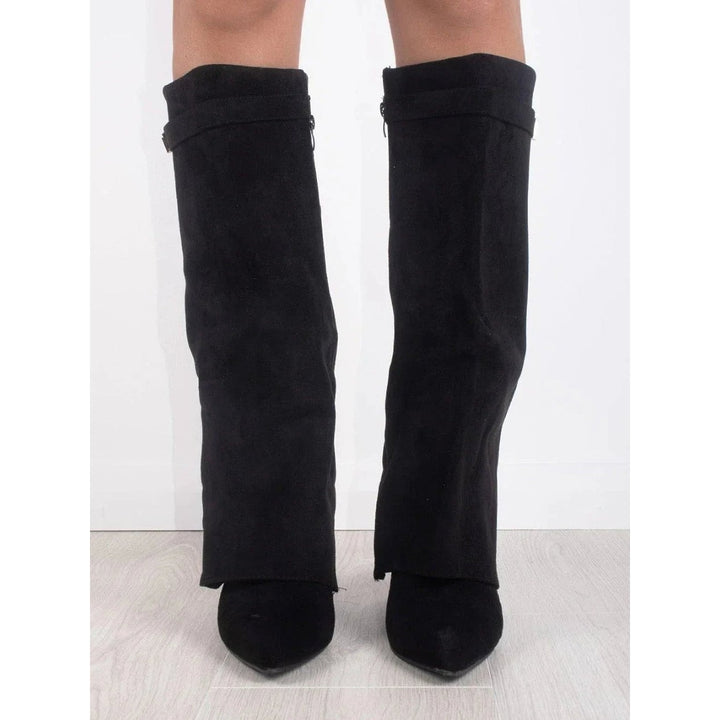 Women's Fold Over Knee High Boots, front view