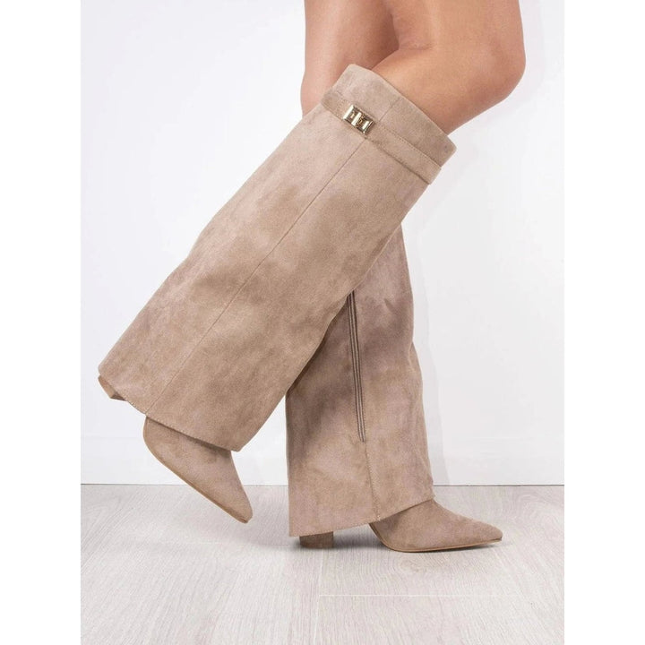 Women's Fold Over Knee High Boots, detail view