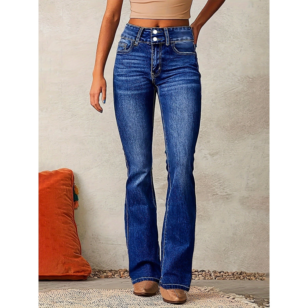 Women’s Wide Leg Jeans in Navy, front view