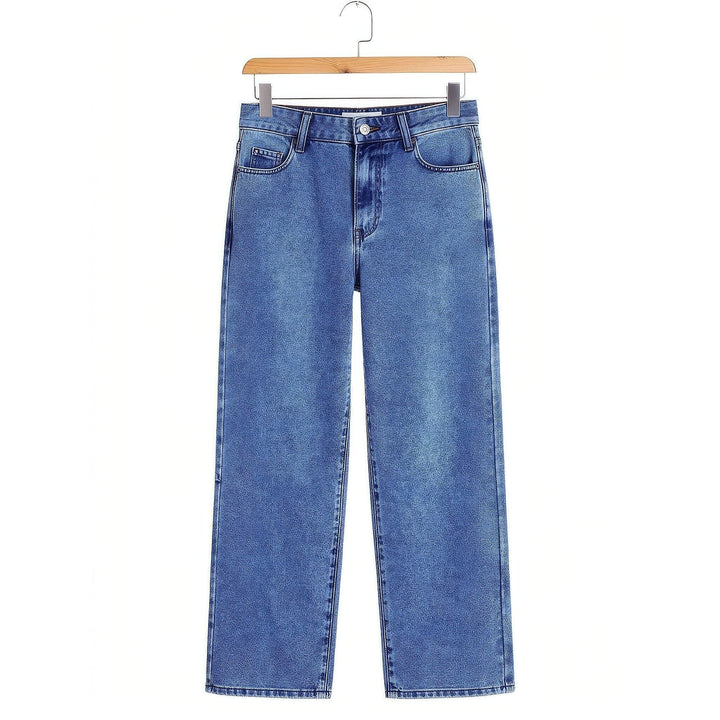 Women's High Waisted Jeans in Blue, front view