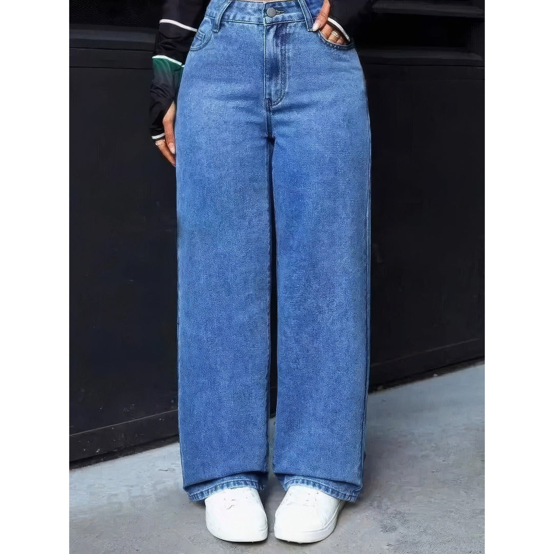 Women's High Waisted Jeans, front view 3