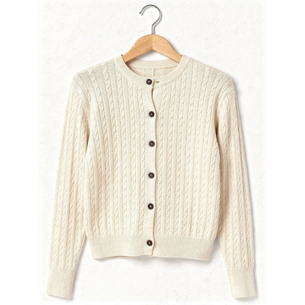 Women's Cable Knit Cardigan, front view