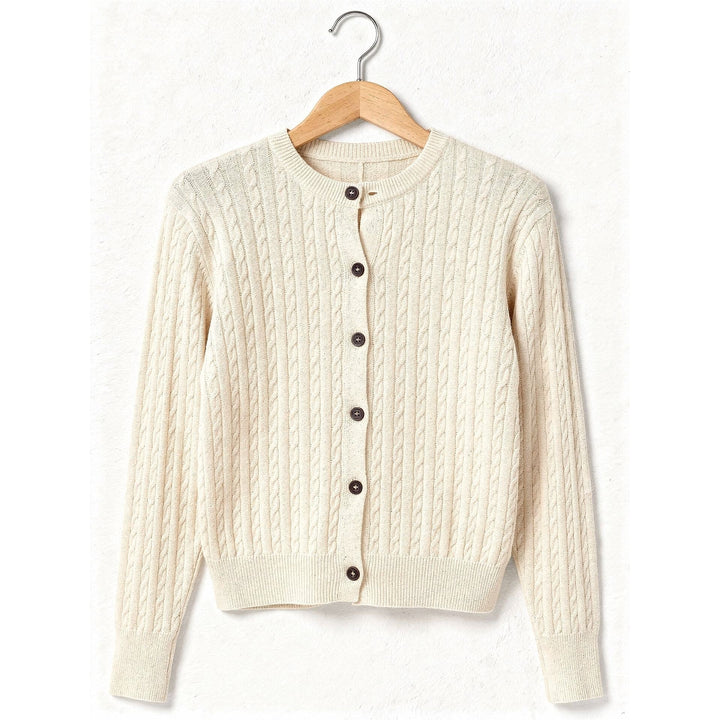 Women's Cable Knit Cardigan, front view
