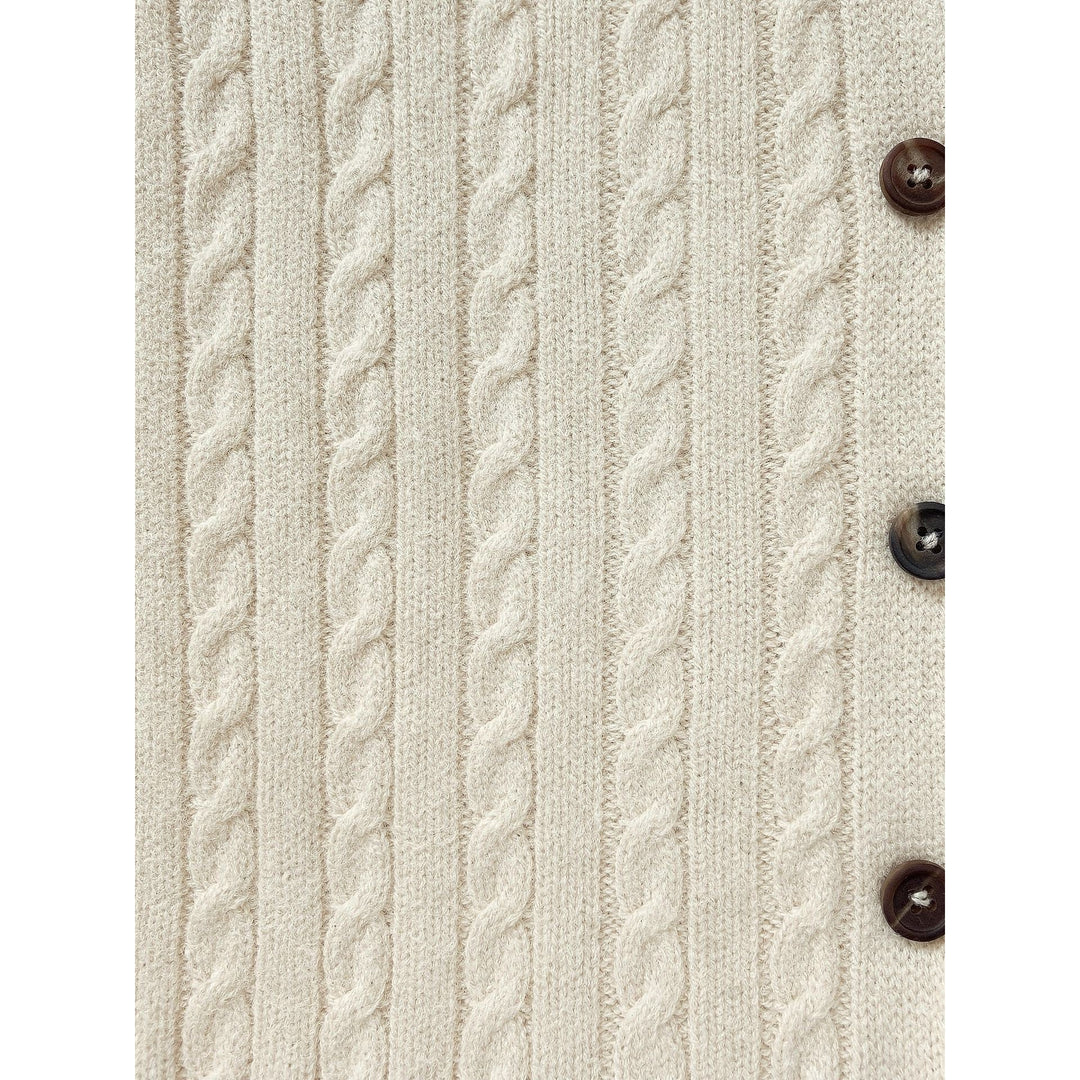 Women's Cable Knit Cardigan, detail view
