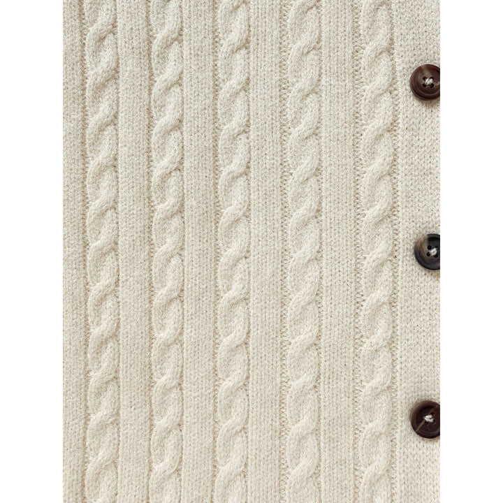 Women's Cable Knit Cardigan, detail view