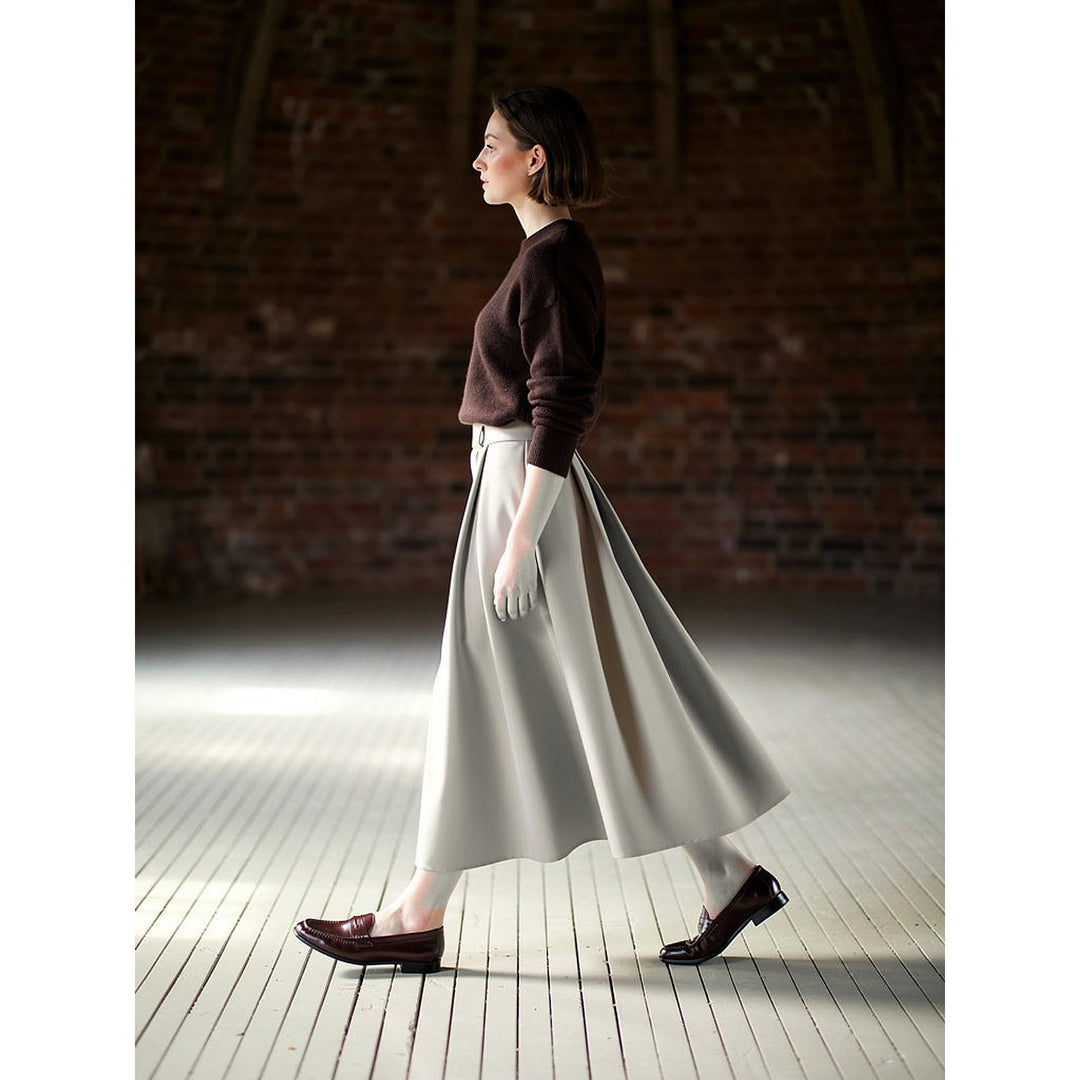 Women's Pleated Midi Skirt, side view