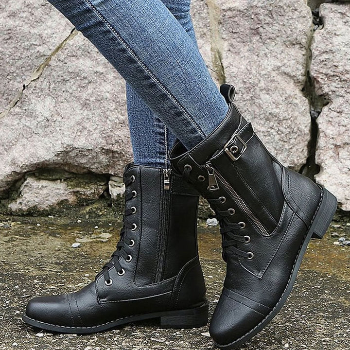 Women’s Mid Calf Combat Boots, detail view 6
