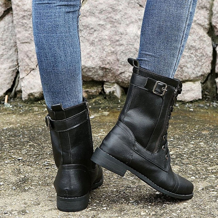 Women’s Mid Calf Combat Boots, detail view 8