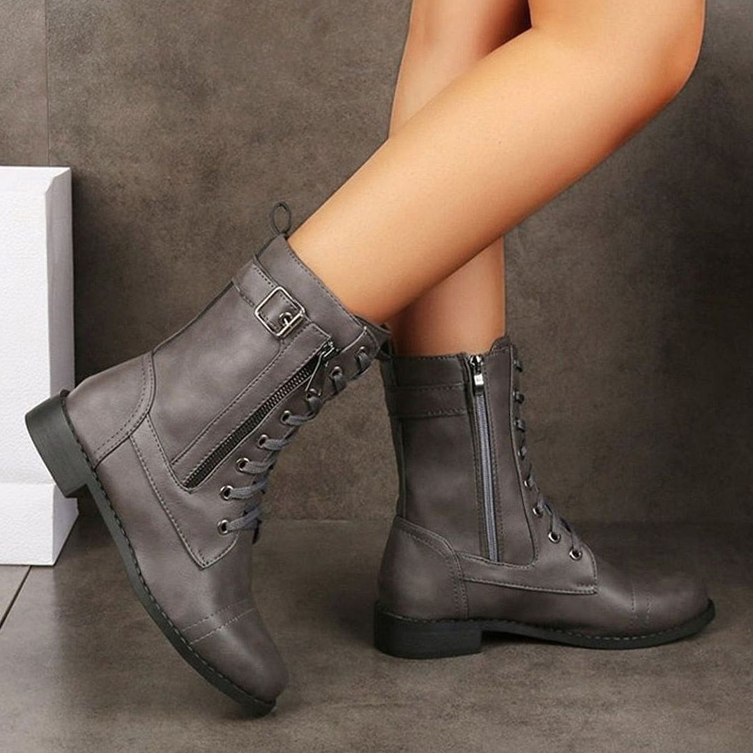 Women’s Mid Calf Combat Boots, detail view 10