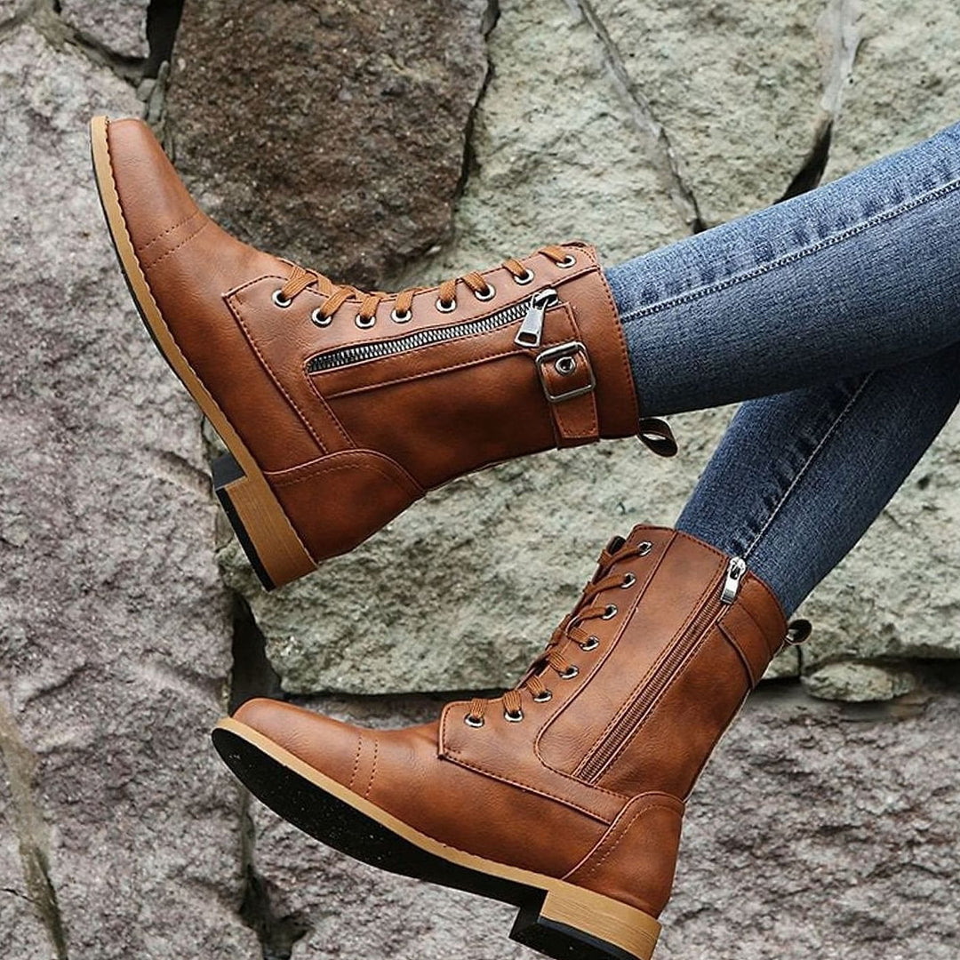 Women’s Mid Calf Combat Boots, detail view 11