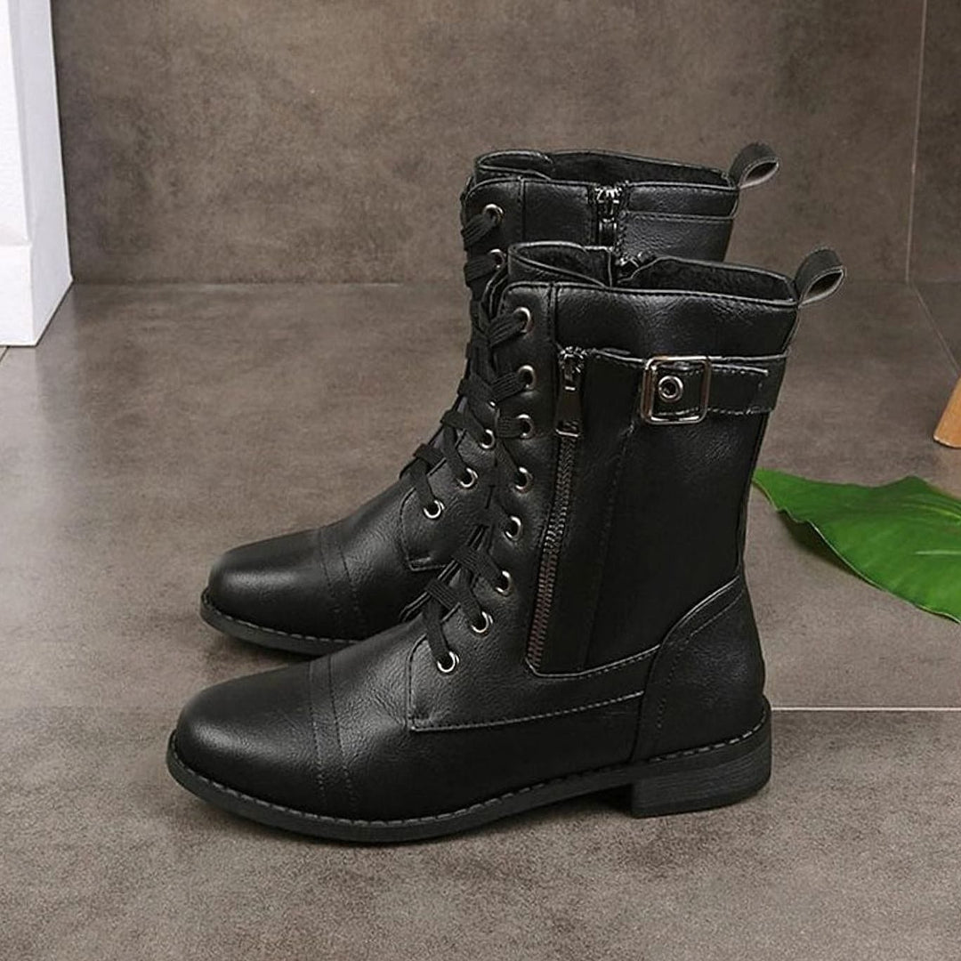 Women’s Mid Calf Combat Boots, detail view 2