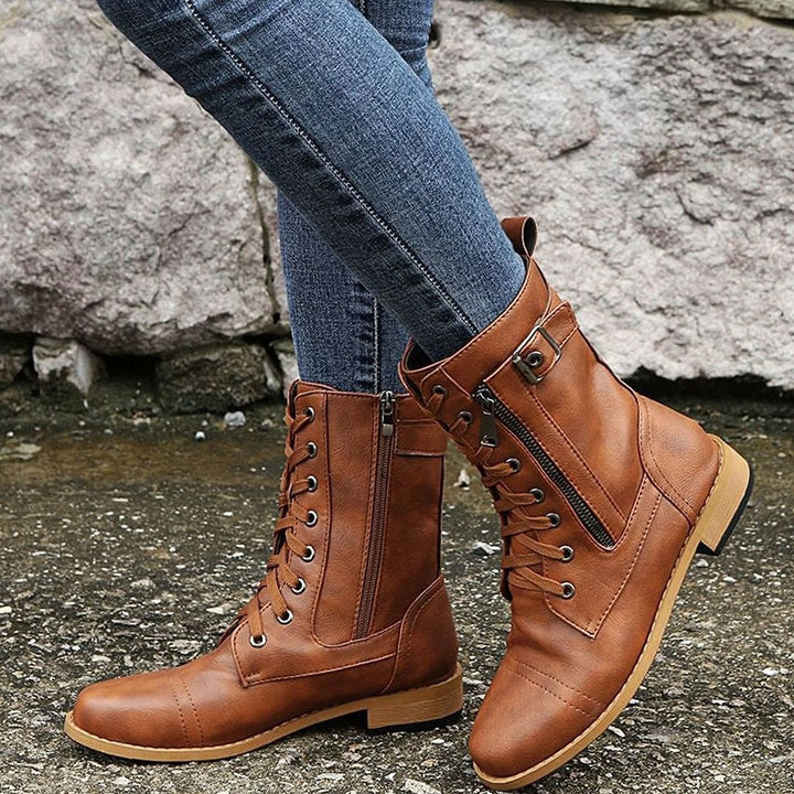 Women’s Mid Calf Combat Boots, detail view 4