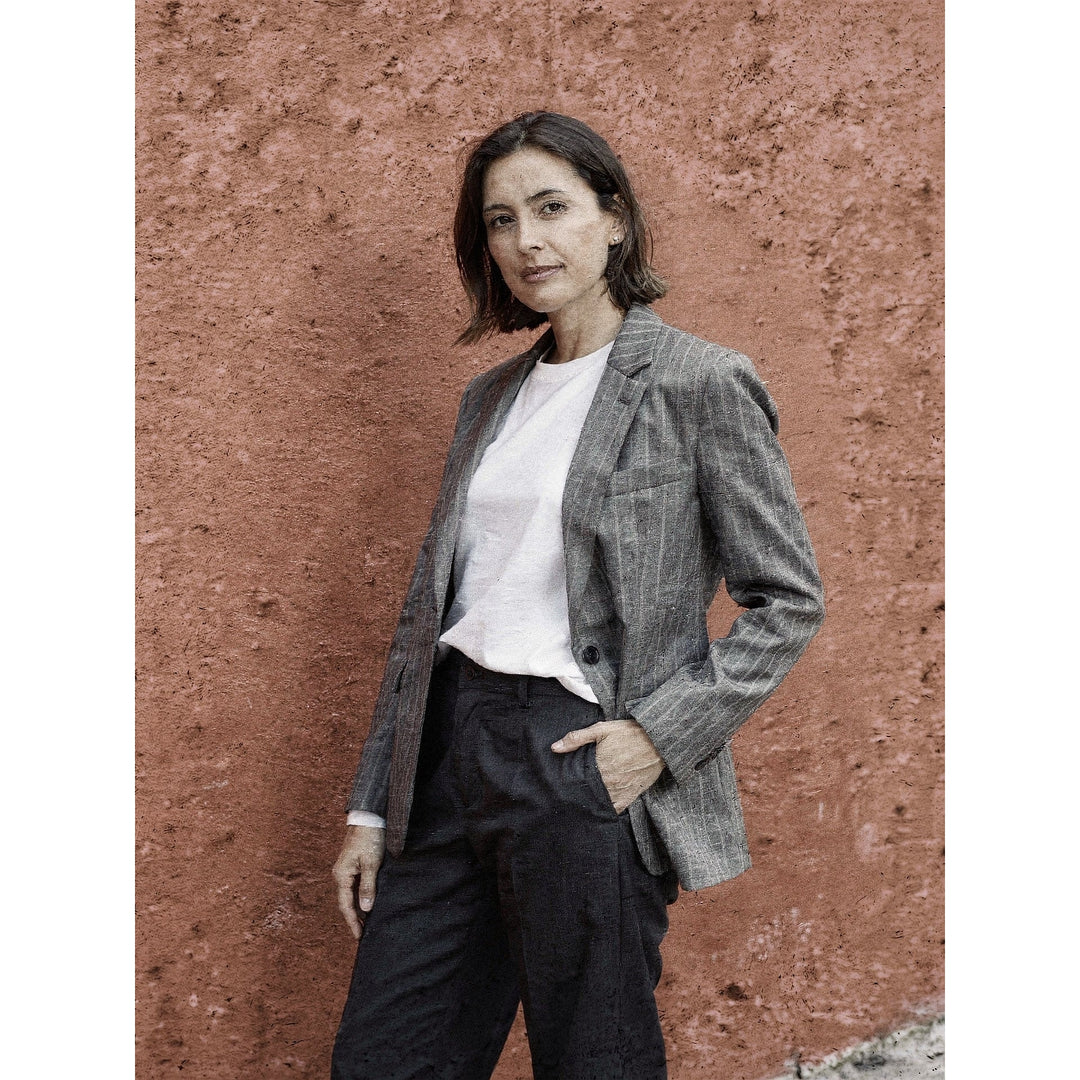 Women's Pinstripe Blazer, front view 3