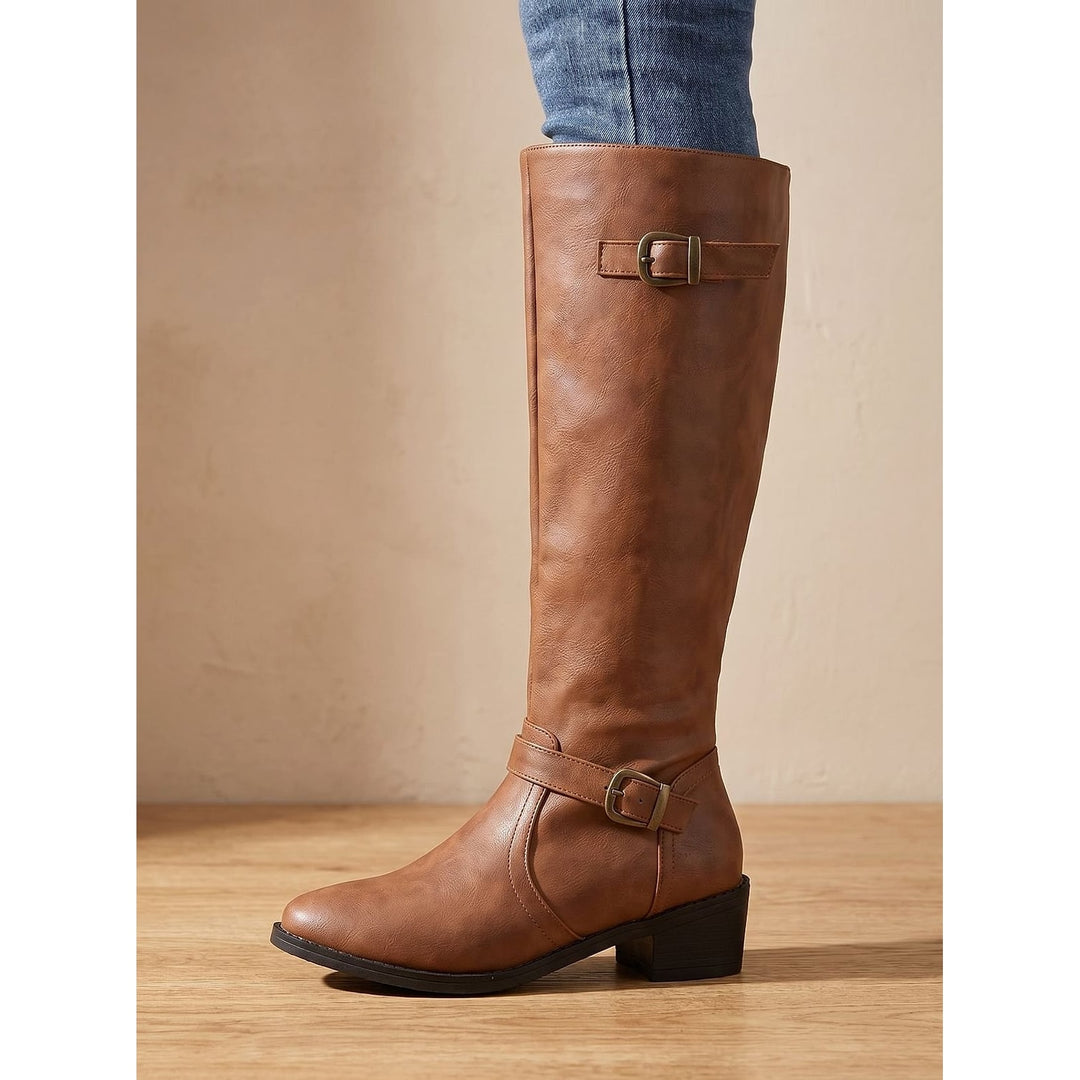 Women's Knee High Riding Boots, front view 2