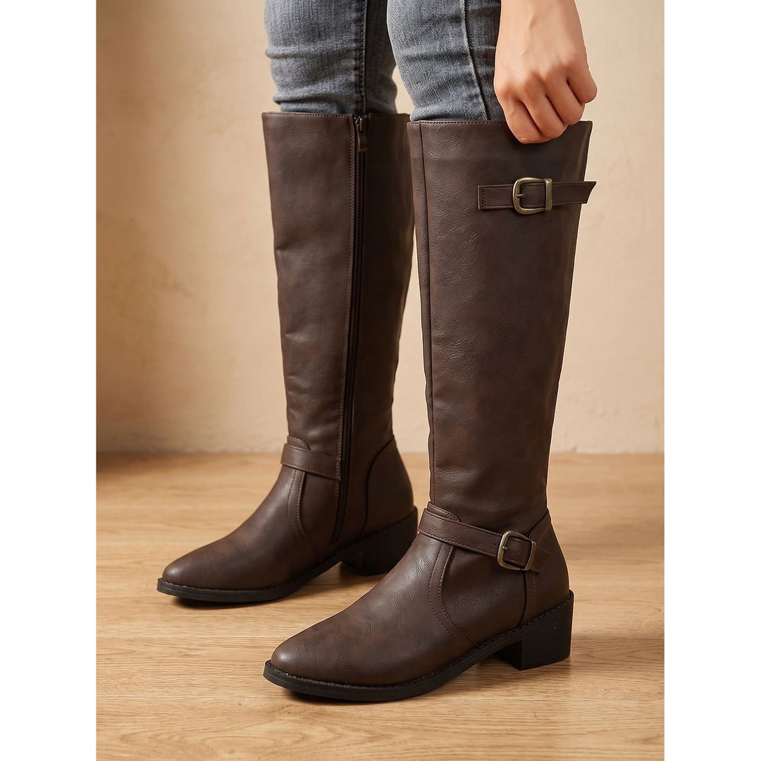 Women's Knee High Riding Boots, front view 3