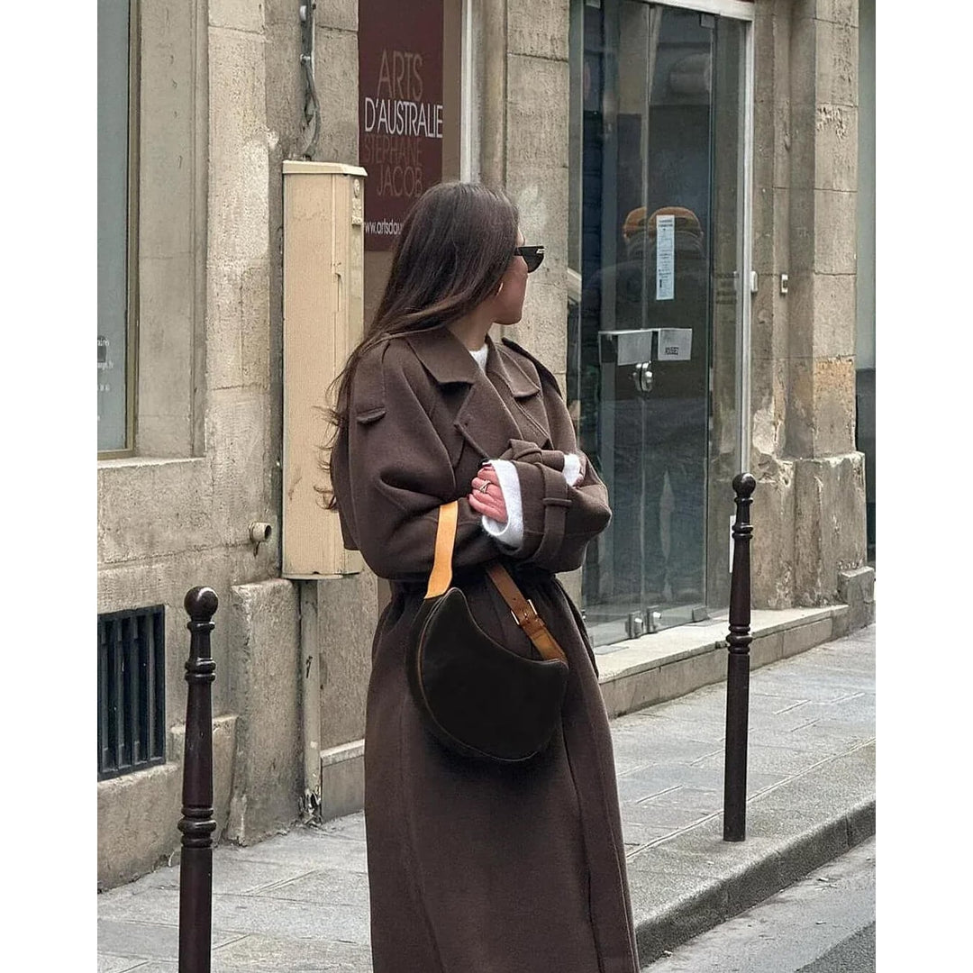 Women's Wool Trench Coat, back view