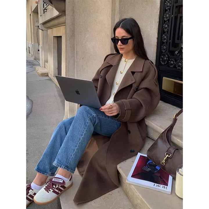 Women's Wool Trench Coat, front view