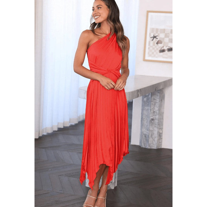 Women's Christmas Party Dress in Red, front view