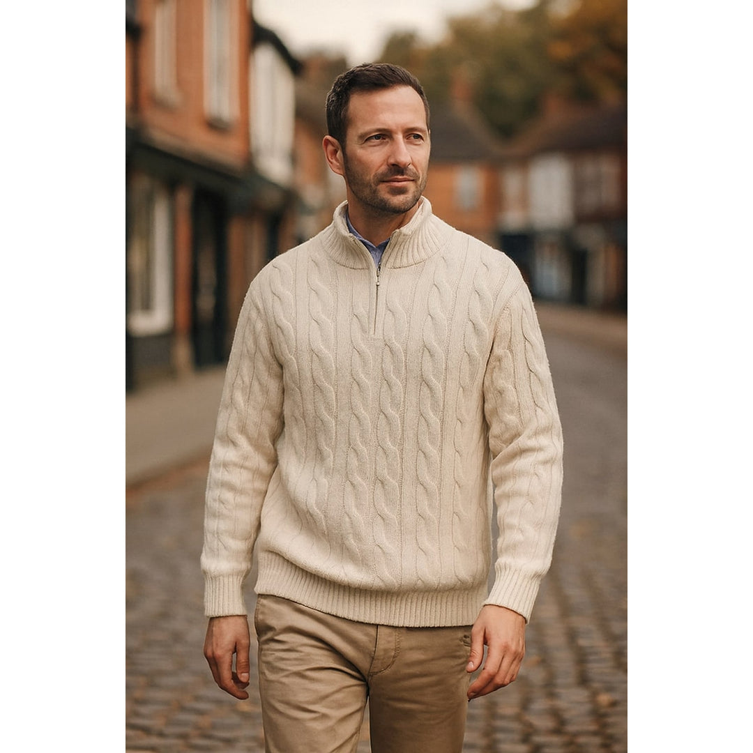 Men's Quarter Zip Sweater, front view