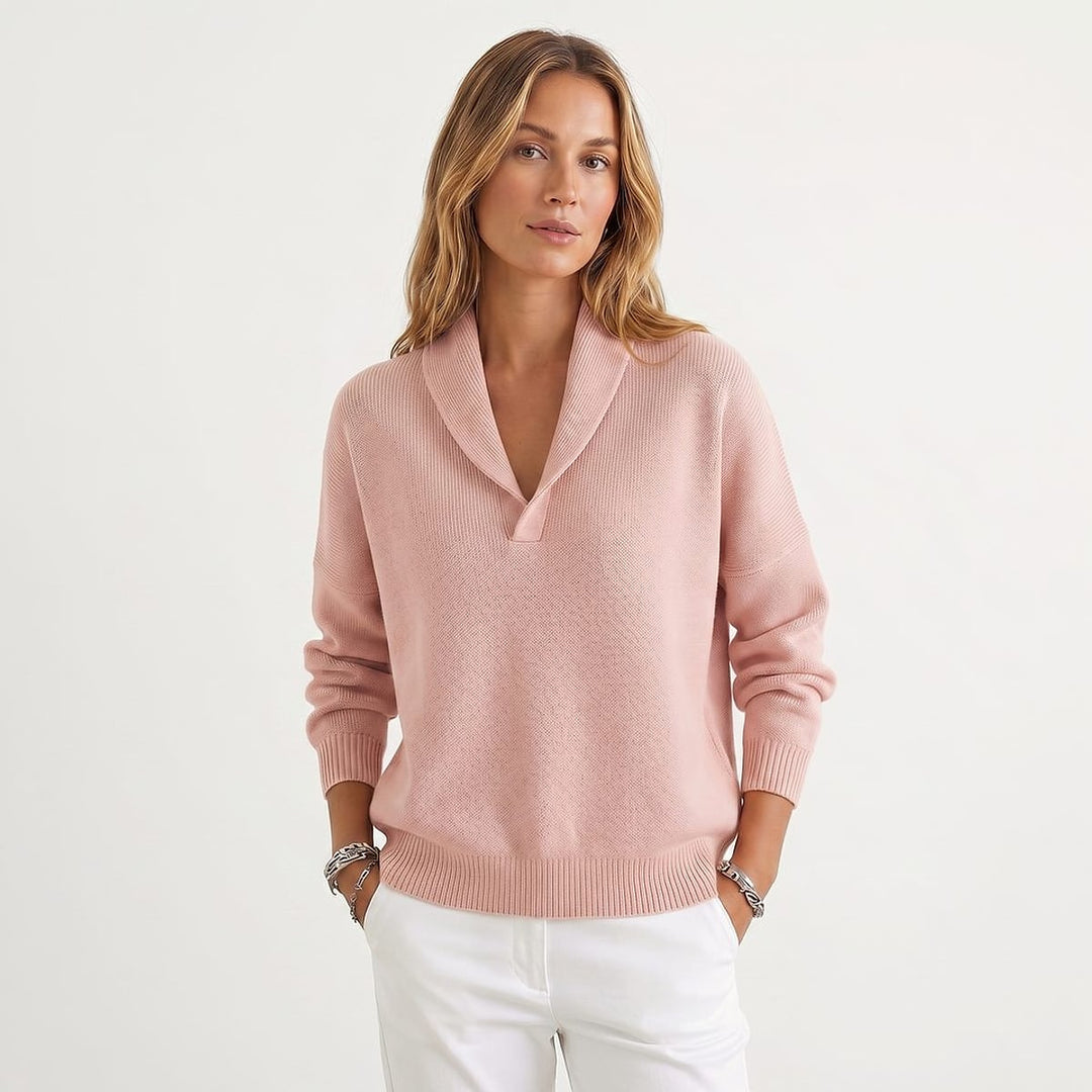 Women's V Neck Sweater, front view