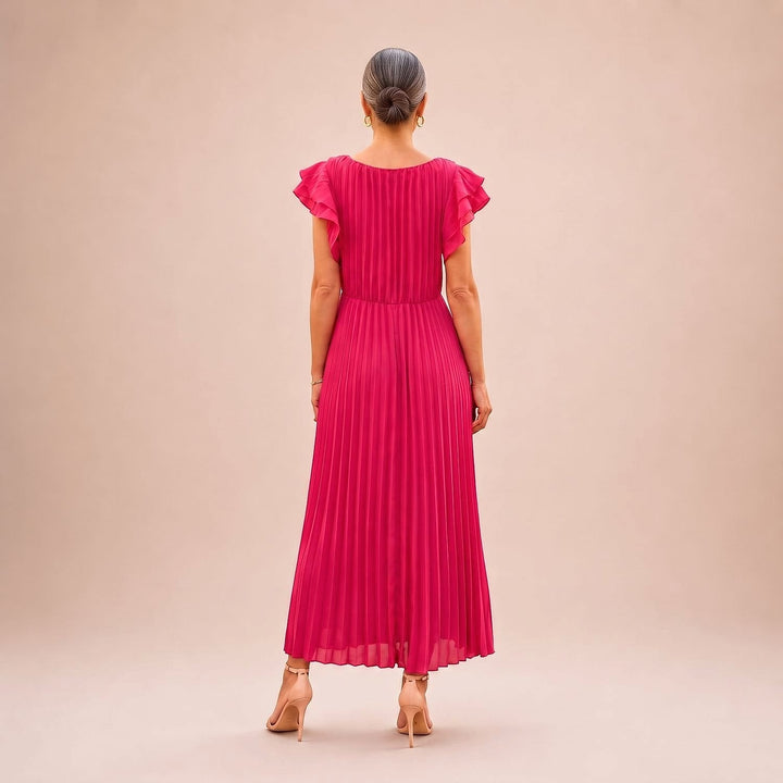 Women's Pleated Maxi Dress, back view
