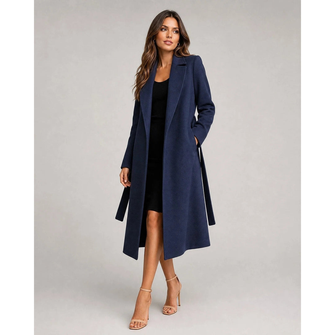 Women's Long Wool Coat, front view