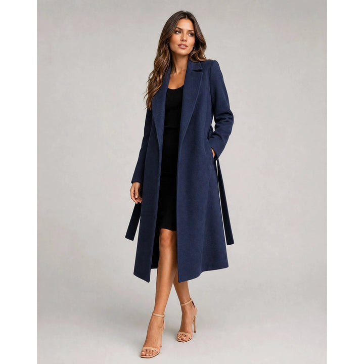 Women's Long Wool Coat, front view
