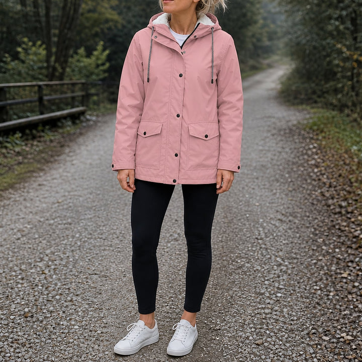 Women's Fleece Lined Jacket in Pink, front view