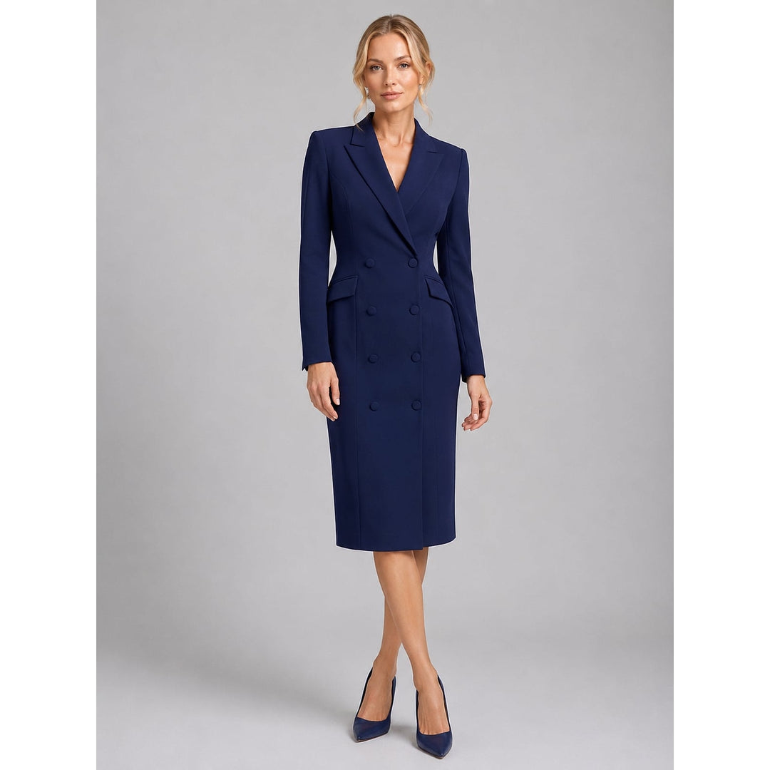 Women's Blazer Dress in Navy, front view