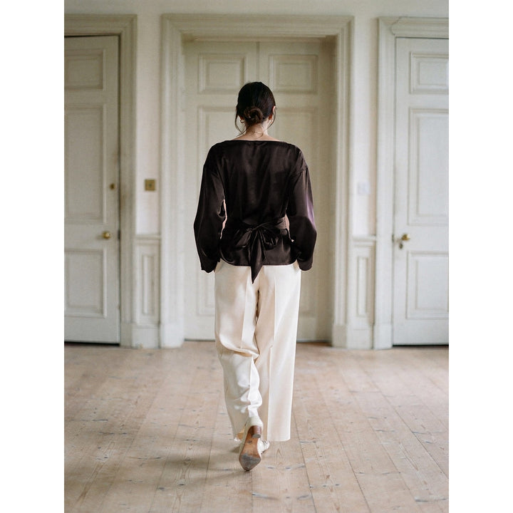Women's Satin Blouse, back view