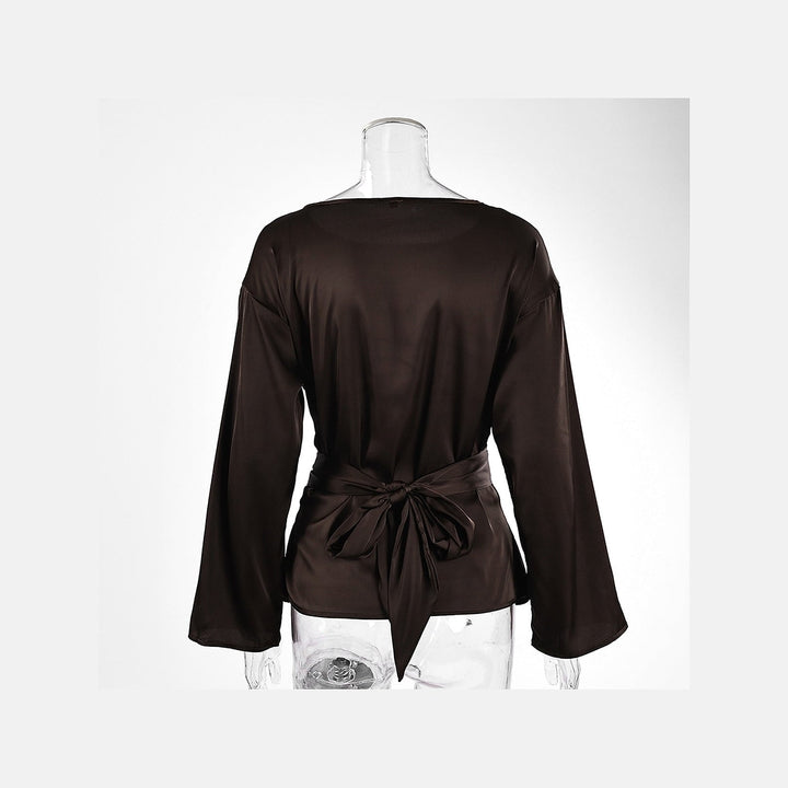 Women's Satin Blouse, back view 2