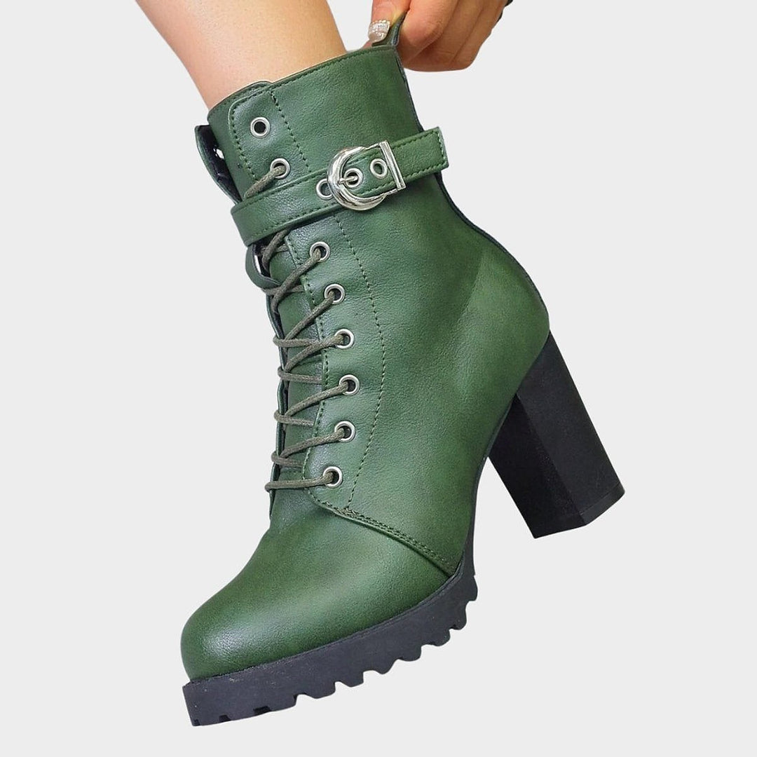 Women's Block Heel Combat Boots, detail view