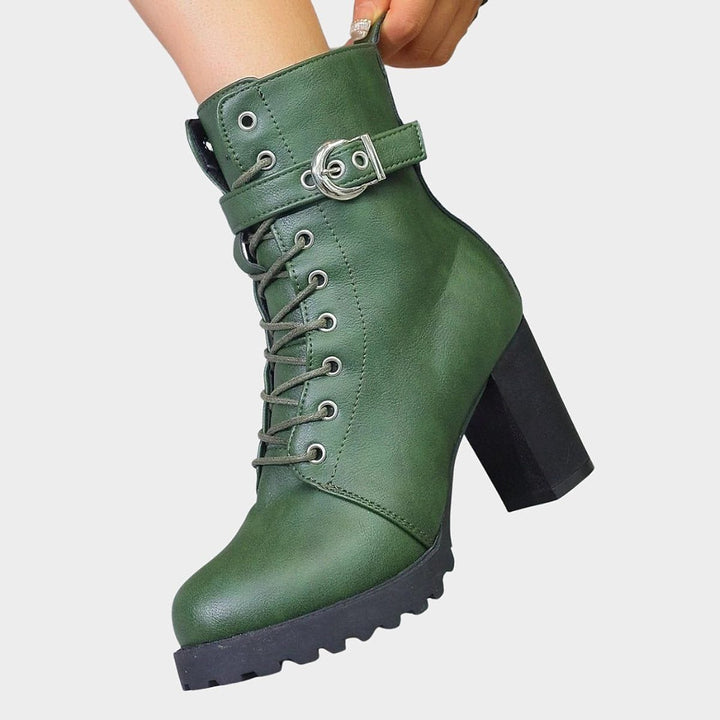 Women's Block Heel Combat Boots, detail view