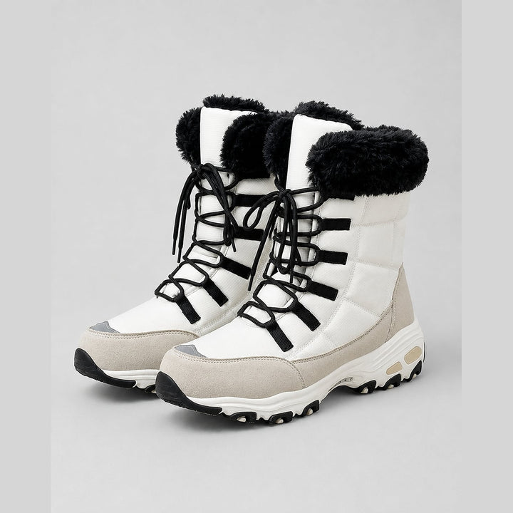 Women's Snow Boots in White, front view