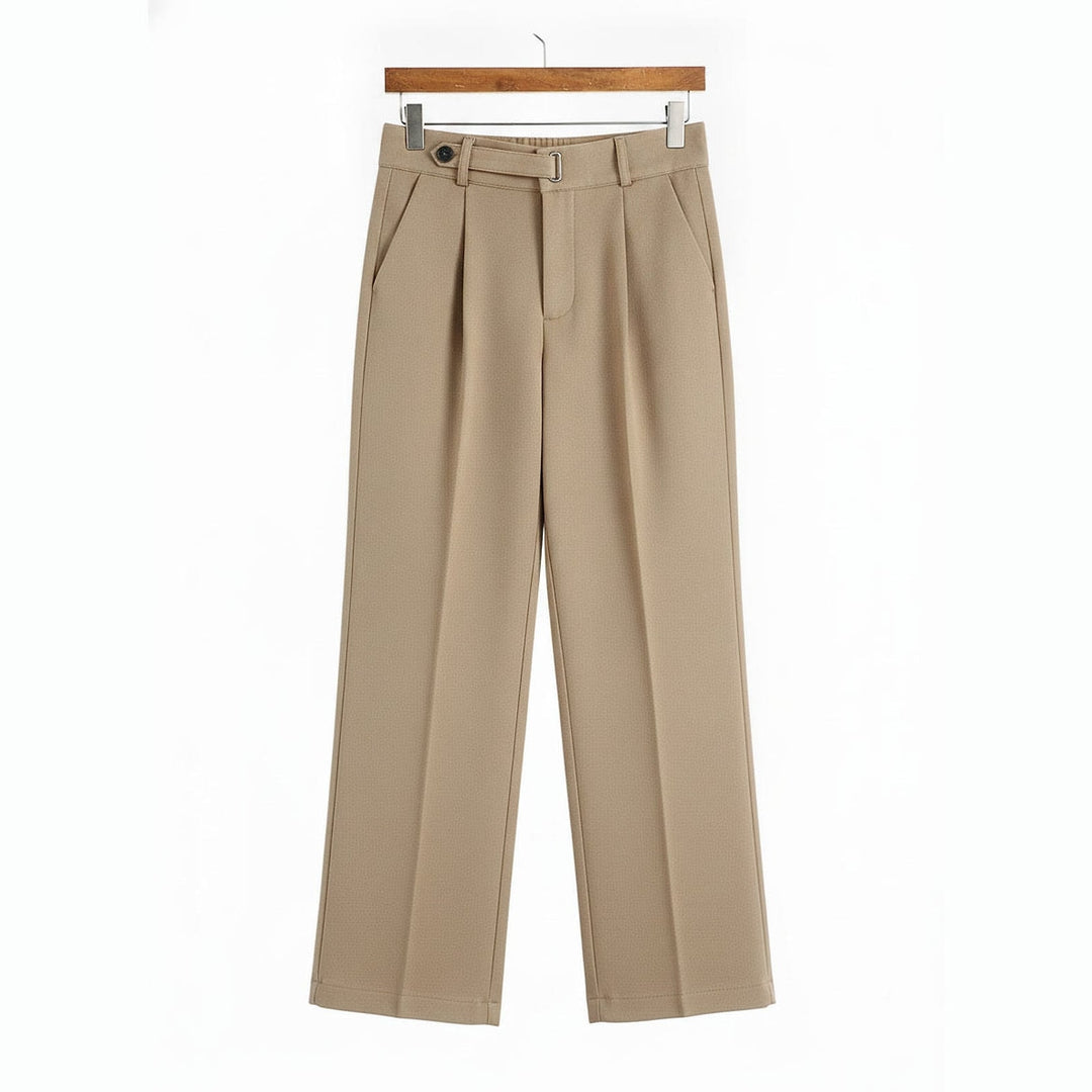 Women's Tailored Work Pants in Tan, front view