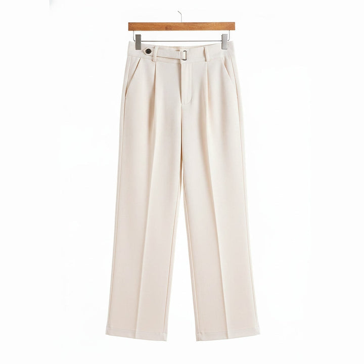 Women's Tailored Work Pants in Cream, front view