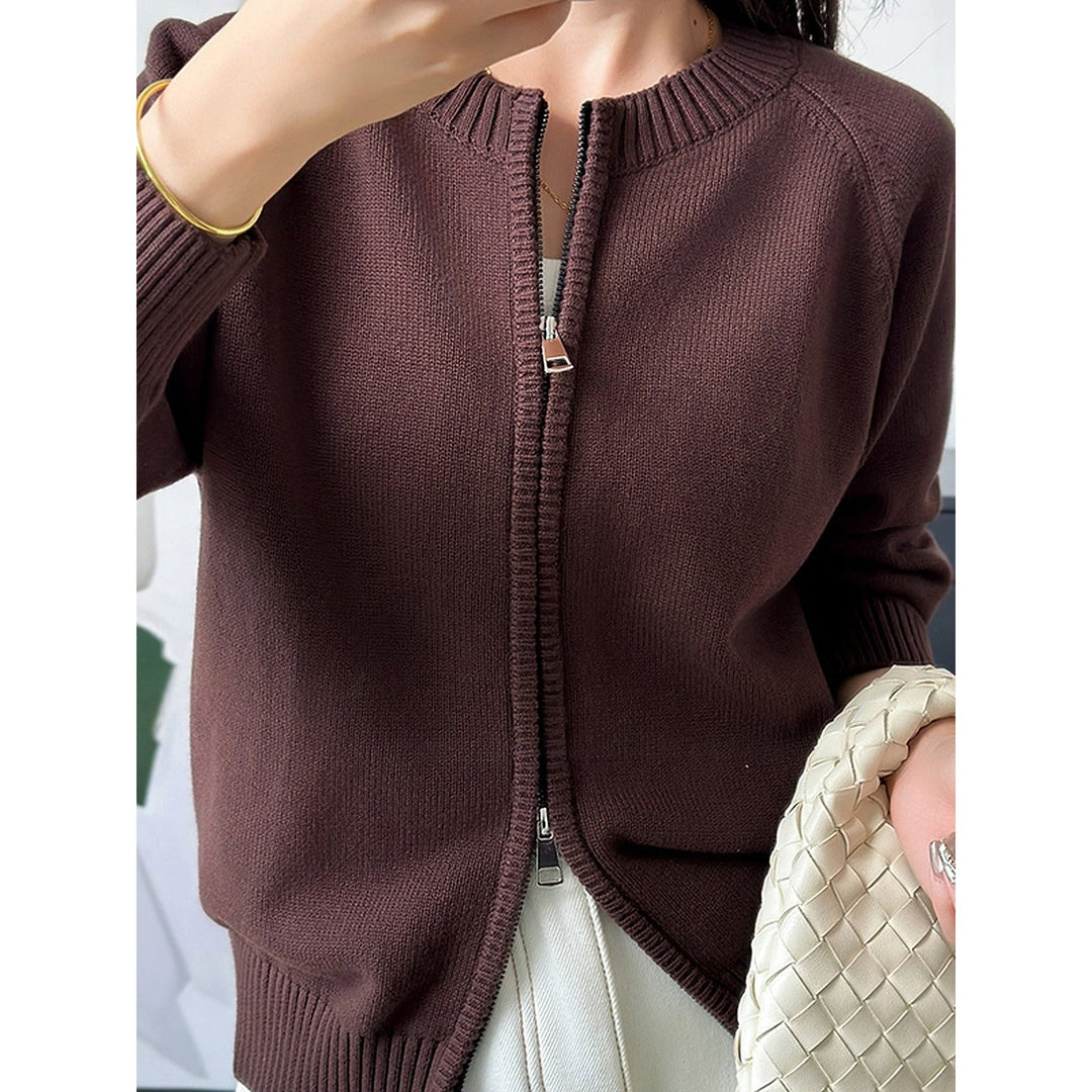 Women's Zip Up Cardigan, detail view