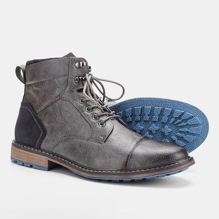 Men's Cap Toe Lace Up Boots, front view