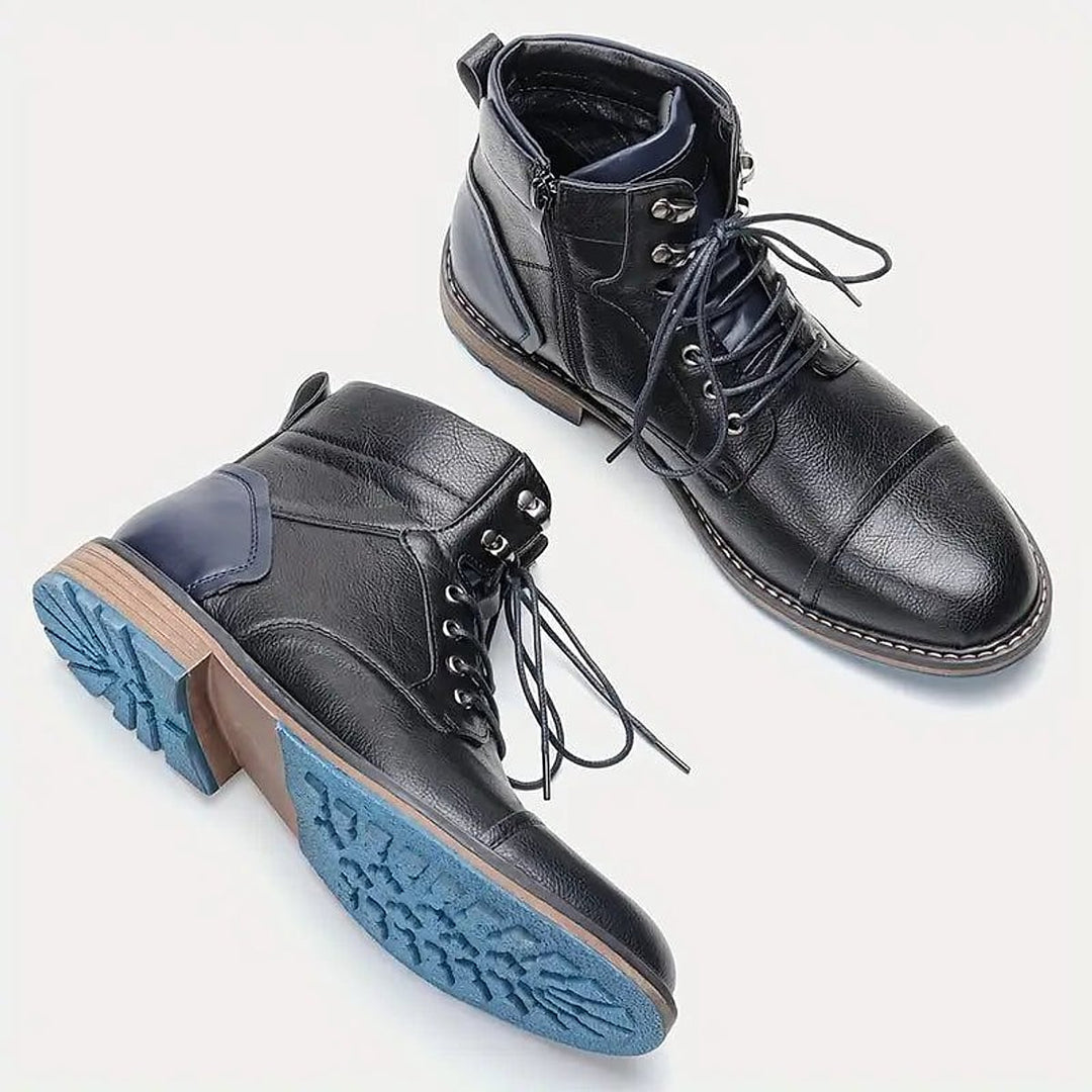 Men's Cap Toe Lace Up Boots, detail view