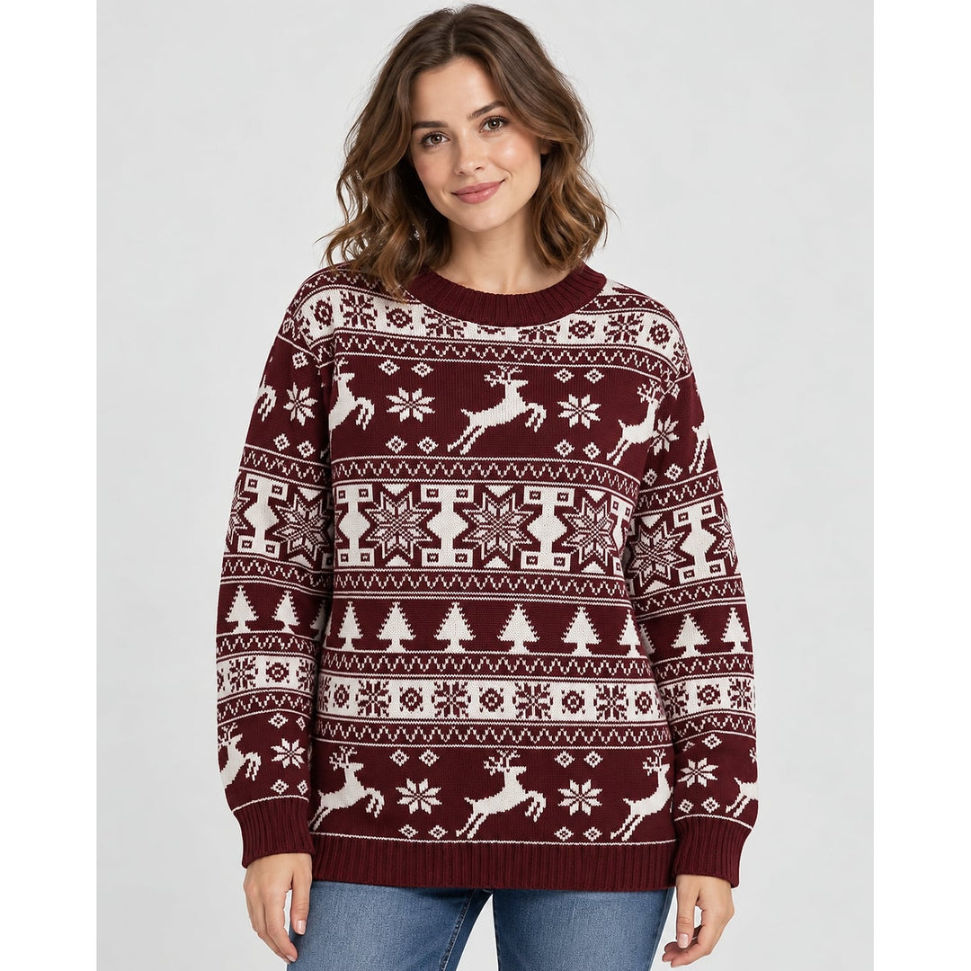 Women's Fair Isle Christmas Sweater, front view