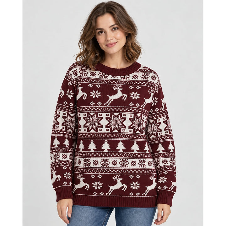 Women's Fair Isle Christmas Sweater, front view