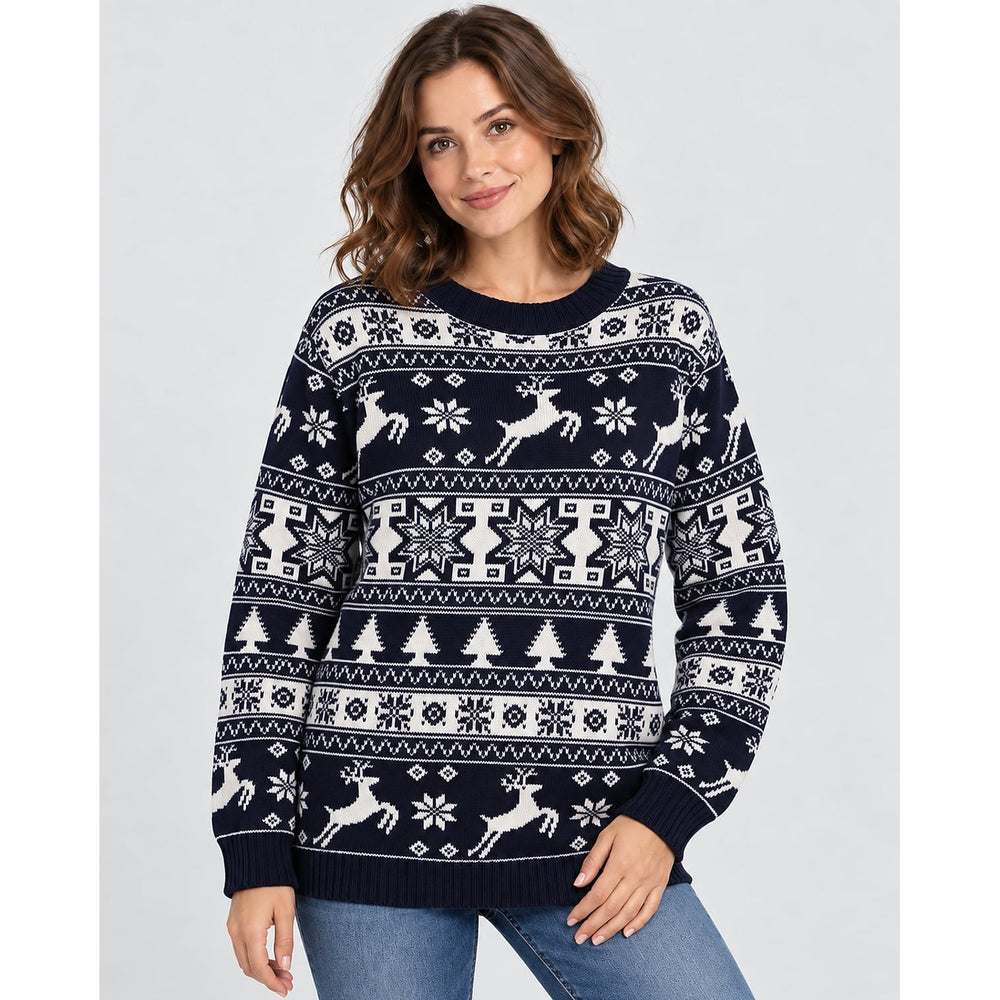 Women's Fair Isle Christmas Sweater, front view 2