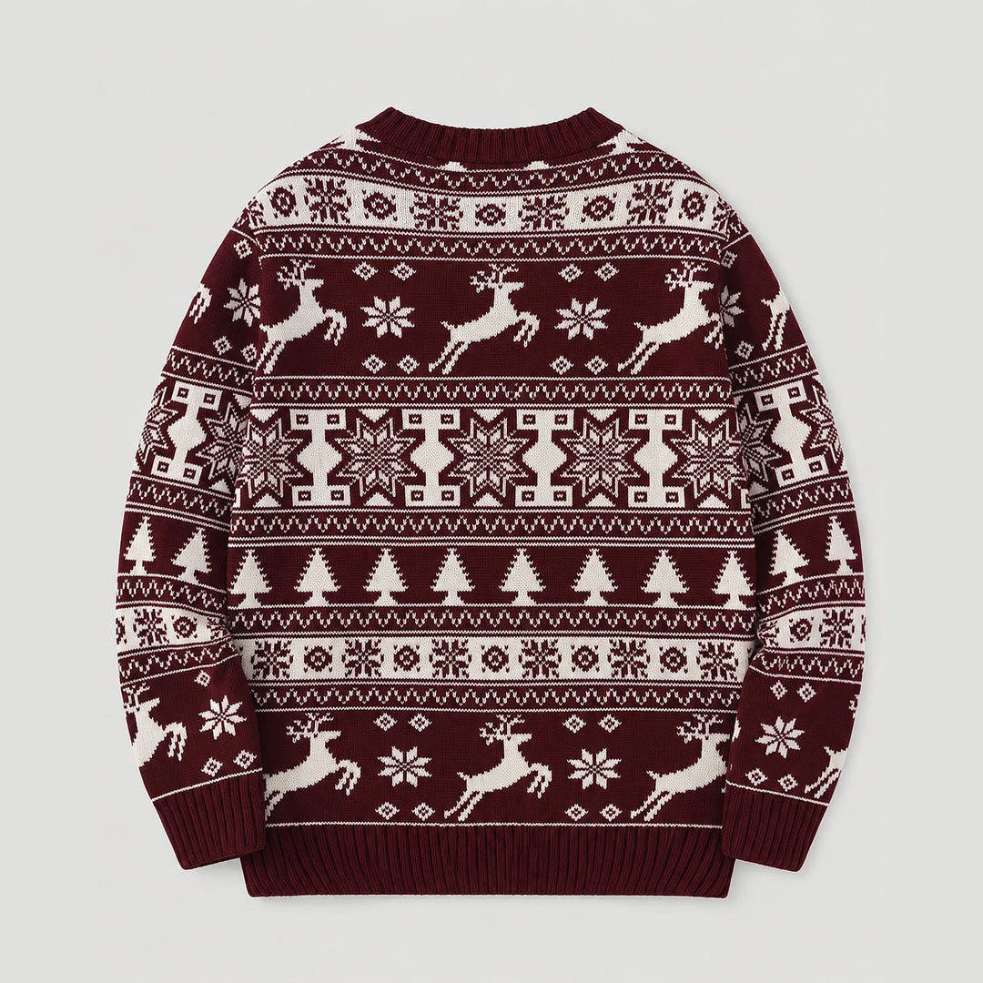 Women's Fair Isle Christmas Sweater, back view 2